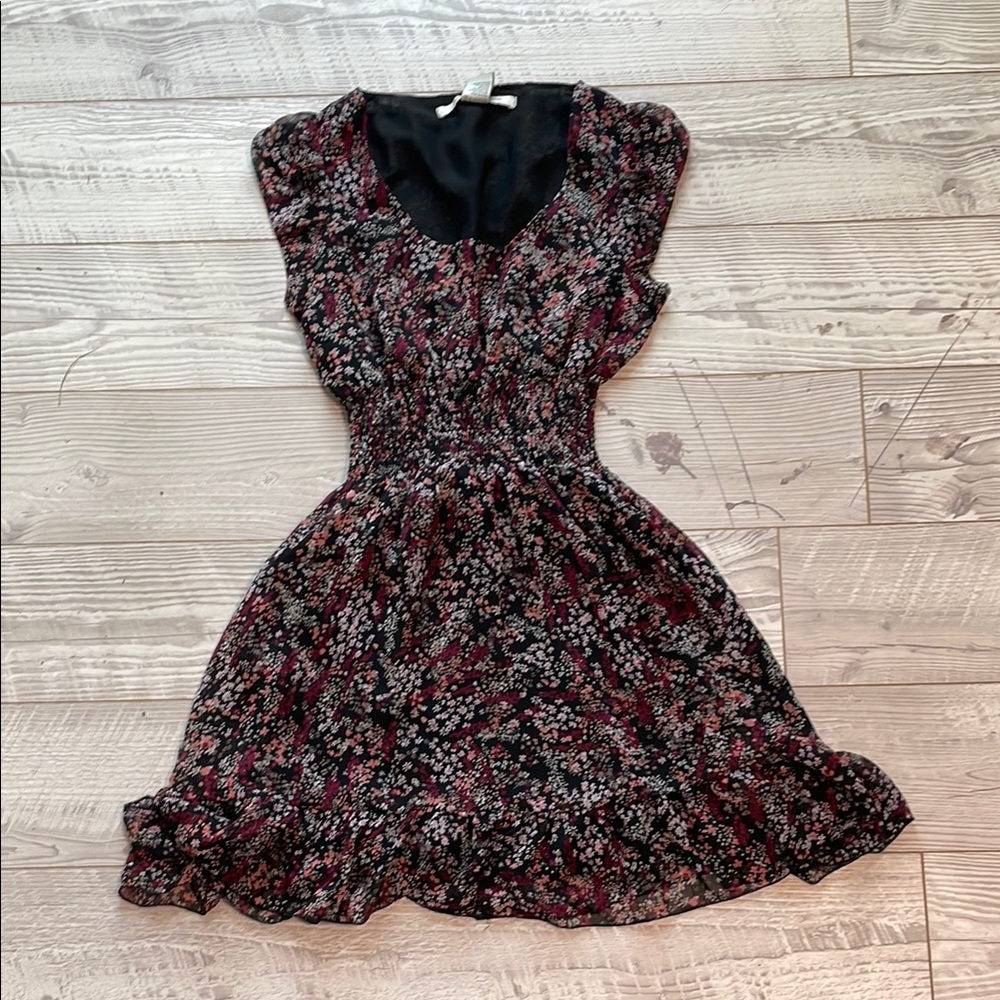 American Rag Red and Black Ruched Mini Dress